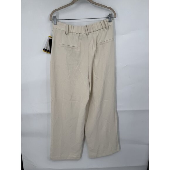 French Connection Wide Leg Trouser Women Medium Cream NEW Workwear - Picture 2 of 9